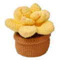 Planta suculenta de ganchillo hecha a mano pata de gato hilo tejido escritorio decor DIY - Kit de Suculenta Amarilla / Amarillo