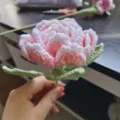 Handmade crochet peony flower knitted simulated plant gift for mother day celebration - Ombre Light Pink
