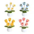 Fiore all'uncinetto fatto a mano in vaso kit fai da te decorazione scrivania regalo bello - Kit Materiale Vaso Fiori Mughetto (Istruzioni in Inglese) / Multicolore