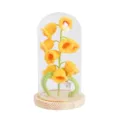 Handmade crochet yellow lily of the valley glass dome desktop night light ornament. - Yellow Lily of the Valley Material Kit