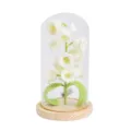 Handmade crochet lily of the valley glass dome night light desktop floral decoration gift. - White Lily of the Valley Material Kit