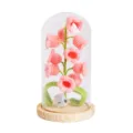 Handmade crochet pink lily of the valley floral glass dome night light desktop decoration. - Pink Lily of the Valley Material Kit