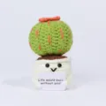 Handmade crochet cactus potted plant cute desk ornament positive energy plush toy gift - Cactus