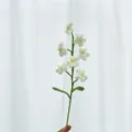 Handmade crochet white forget-me-not flower knitted yarn single stem beautiful gift decor - White