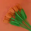Handmade crochet tulip flowers bouquet knit yarn artificial flowers gift for women - Orange