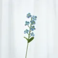 Handmade crochet forget-me-not flower single stem yarn knitting artificial plant gift. - Light Blue