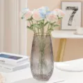 Ramo de flores de ganchillo artesanal, rosa artificial tejida para bonitos regalos - Blanco Perla