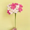 Handmade crochet forget-me-not artificial wool flower single stem pink variant for gifts - Gradient Pink