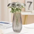 Ramo de flores de hilo tejido a mano con florero de vidrio regalo de decoración - Negro Barker Ecuatoriano