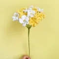 Handmade crochet forget-me-not flower wool knitted bouquet gift single piece home decor. - Gradient Yellow