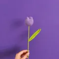 Flor de tulipán morado de ganchillo hecho a mano ramo de punto regalo romántico - Violeta Claro