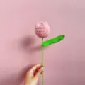 Handmade crochet pink tulip flower finished product, perfect gift for girlfriend and decor. - Light Pink