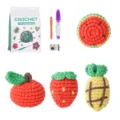 Beginner crochet kit fruit set DIY handmade weaving yarn ball with tools and cute fruit toys. - Fruit Material Pack / English Video Tutorial