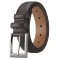 Men leather belt casual pin buckle stylish brown trouser belt for daily wear business outfit - 110cm / Brown