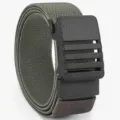 Men's elastic tactical belt with durable automatic buckle, perfect for outdoor casual wear. - Gray