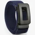 Men's tactical elastic stretch belt casual outdoor braided canvas belt with black metal buckle. - 120cm / Blue
