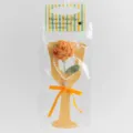 Handmade crochet wool rose flower bouquet with pearl necklace and ribbon packaging gift item. - Rose Orange