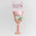 Handmade crochet pink rose flower bouquet with pearls necklace and card, cute gift for decor. - Rose Light Pink