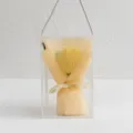 Handmade crochet yellow sunflower bouquet in clear gift box, ideal for teachers and love. - New Tulip / Yellow