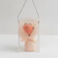 Handcrafted Crochet Flower Gift Box Pink Knitted Rose Bouquet in Clear Packaging SKU - New Tulip / Orange Pink