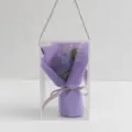 Handmade crochet purple flower bouquet in clear gift box, romantic gift for Valentine and teachers. - New Tulip / Light Purple