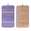Nahaufnahmen des doppelseitigen hängenden Schmuckorganizers mit transparenten PVC-Fächern. - Größe M (65x36cm) / Hellviolett
