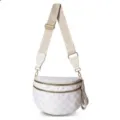 Damen Karomuster Halbmond Umhängetasche Oxford Stoff lässige schicke Tasche beige - Beige Kariert