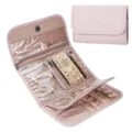 Rosa Reise Schmuckorganizer Tasche, tragbares PU Leder Etui für Ringe und Ohrringe neu. - Rosa
