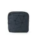Geometrische PU lederen cosmetische tas draagbare donkerblauwe make-up etui voor dames. - Marineblauw Geruit