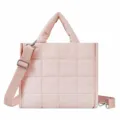 Rosa gesteppte Damentasche, modische Puffer Umhängetasche Shopper mit verstellbarem Gurt. - Rosa