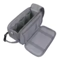 Grey travel toiletry bag for men, large capacity hanging makeup organizer with multi pockets. - Light Gray