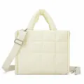 Hellegelbe gesteppte Damentasche, stylische Puffy Schultertasche mit verstellbarem Gurt. - Beige