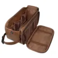 Men travel toiletry bag large capacity portable brown wash makeup storage bag organizer - Brown