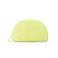 Trousse de maquillage coquillage à pois verts, jolie pochette de voyage et organisateur chic. - Pois Jaune Blanc