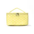 Yellow polka dot makeup bag, portable cosmetic storage pouch and travel toiletry bag. - Yellow Polka Dots