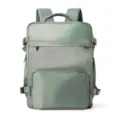 Graugrüner Reise-Rucksack, große Kapazität, multifunktionaler Business-Rucksack für Pendler. - Horizontal / Grün