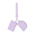 Lila Nylon Mehrzweck-Handgelenktasche Set mit abnehmbarem Münzfach und Kartenetui Damen. - Lila/Lila