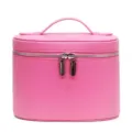 Rosa Kosmetiktasche mit Litschimuster, grosser Kapazitaet, tragbarer Reise Make-up Koffer. - Fuchsia