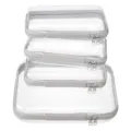 Set van doorzichtige reistasorganizers, transparante plastic make-up opbergtas met rits. - 4-Delige Set Grijs