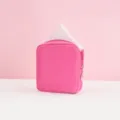 Rosa tragbare Binden-Aufbewahrungstasche, süße Kosmetiktasche mit Reißverschluss für den Alltag. - Fuchsia