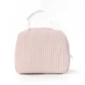 Rosa weiße gestreifte Seersucker Lunchtasche tragbare Tasche für Arbeit und Pendeln - Roter Streifen