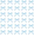 Deliziose mollette per capelli a fiocco a quadri blu e bianco, accessori stile college per donne. - Quadri Freschi / 4cm / Quadri blu