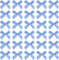 Mollette per capelli con fiocco a quadretti blu e bianco stile college simpatici accessori - Quadri Freschi / 4cm / Quadri Navy