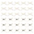 Graziosi fermagli per capelli con fiocco in nastro bianco accessori donna ragazze stile. - Fiocco Obliquo / 4cm / Beige