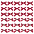 Set di mollette per capelli con fiocco rosso, forcine in tessuto con clip metalliche. - Fiocco Obliquo / 4cm / Rosso