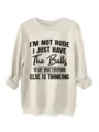 Women casual crewneck sweatshirt with funny print long sleeve pullover warm top - S / Sand