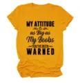 Dames casual korte mouw t-shirt grappige letterprint geel ronde hals zomertop mode - S / Mosterdgeel