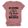 Dames casual korte mouw T-shirt met grappige slogan print, comfortabele ronde hals. - S / Tops / Roségoud