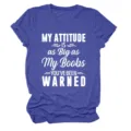 Dames grappige slogan korte mouw t-shirt, casual comfortabele ronde hals top kleding. - Retro Blauw (Wit Lettertype) / S