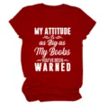 Rood dames casual ronde hals korte mouw t-shirt met grappige slogan print detail. - Rood (Wit Lettertype) / S
